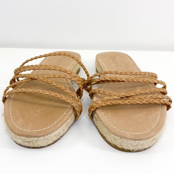 𝅺MADEWELL Tan Leather Strappy The Kathryn Espadrille Slide Sandal size 8 - Picture 3 of 8